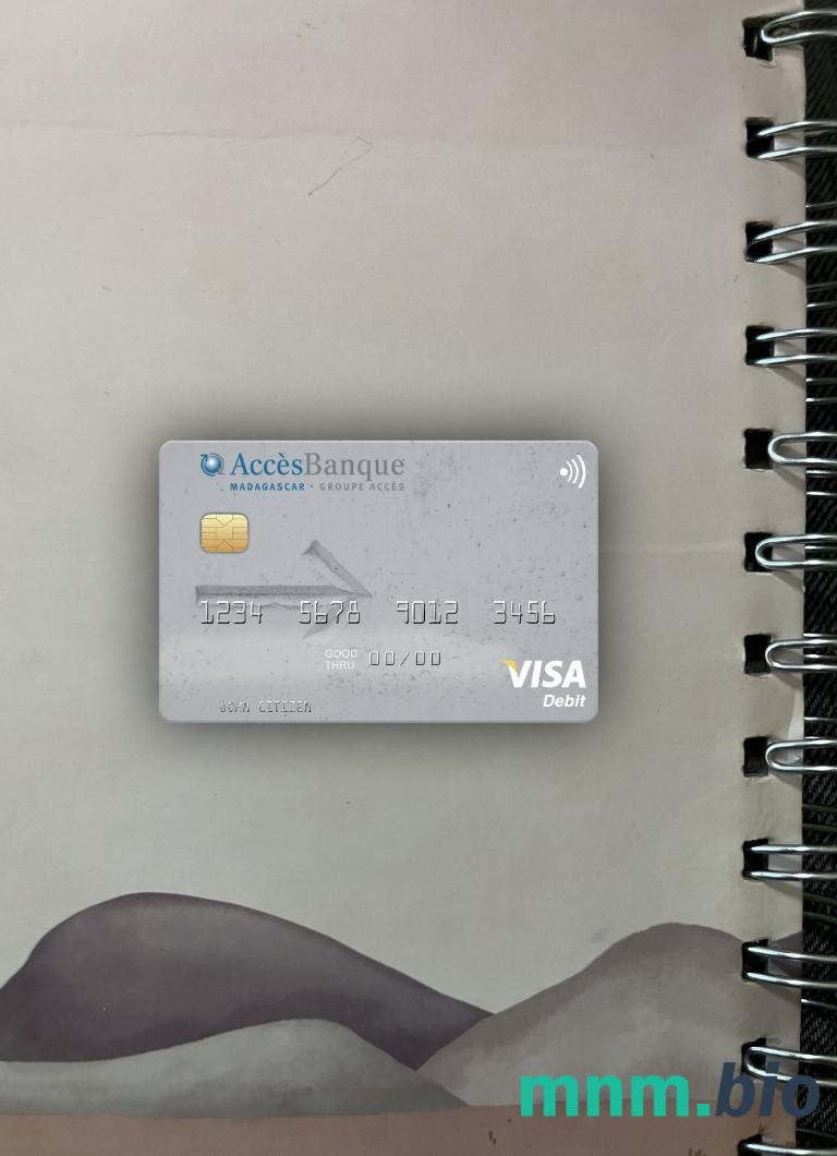 Madagascar AccèsBanque visa obciążyć card wygląd fotograficzny skan PSD + zdjęcie